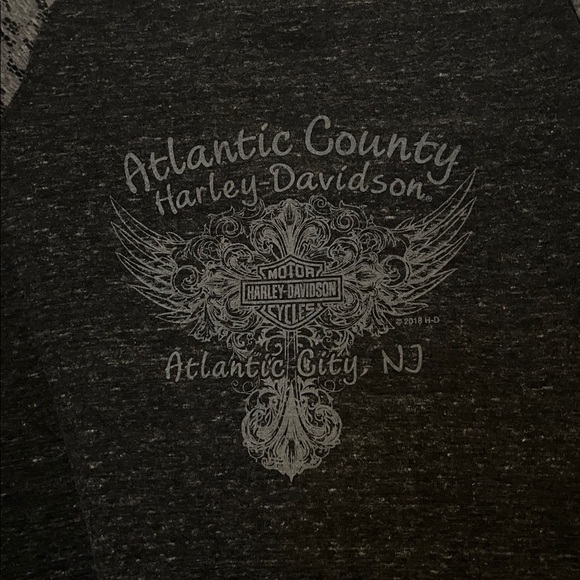 Harley Davidson Atlantic City half sleeve shirt scoop neck - Size S - Picture 5 of 6